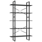 vidaXL Bibliothèque à 5 niveaux Gris 100x30x175 cm Bois d'ingénierie