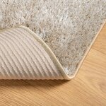 vidaXL Tapis ISTAN à poils longs aspect brillant beige 100x200 cm