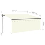 vidaXL Auvent rétractable automatique avec store 3 5x2 5 m Crème