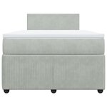 vidaXL Sommier à lattes de lit et matelas Gris clair 120x200cm Velours