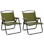 vidaXL Chaises de camping lot de 2 Vert 54x43x59 cm Tissu Oxford