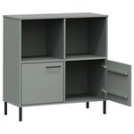 vidaXL Bibliothèque avec pieds en métal Gris 90x35x90 5 cm Bois OSLO