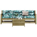 vidaXL Salon de jardin 4 Pièces avec coussins bois de pin imprégné