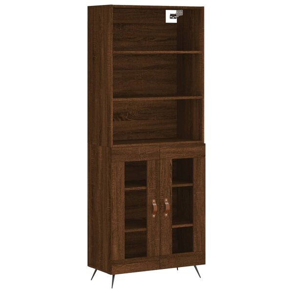 vidaXL Buffet haut Chêne marron 69 5x34x180 cm Bois d'ingénierie