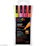 Marqueurs Posca PC3M Pointe conique fine Pailleté chaud 4 pièc.