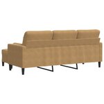 vidaXL Canapé à 3 places avec repose-pieds Marron 180 cm Velours
