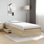 Lit de cadre vidaXL en chêne Sonoma 90x190 cm en bois d'ingénierie