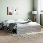 vidaXL Cadre de lit sonoma gris 140x200 cm