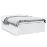 vidaXL Cadre de lit Blanc 140x190 cm bois d'ingénierie