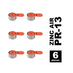 6 piles pour appareil auditif Zinc-Air PR13 PR48 0  Mercury/Hg - Orange PANASONIC