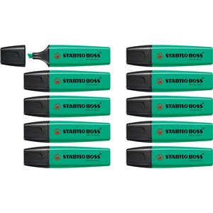 Surligneur BOSS ORIGINAL Rechargeable Pointe Biseautée 2-5 mm Turquoise x 10 STABILO