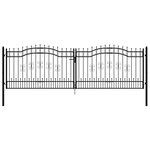 vidaXL Portail et sommet de lance Noir 406x173 cm Acier enduit poudre