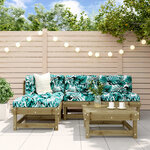 vidaXL Salon de jardin 5 Pièces avec coussins bois de pin imprégné