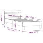 vidaXL Cadre de lit tête de lit et lumières LED sonoma gris 100x200 cm
