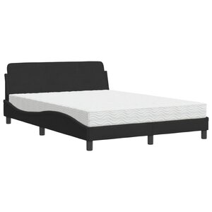 vidaXL Lit avec matelas noir 140x200 cm velours