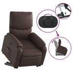 vidaXL Fauteuil inclinable électrique marron similicuir