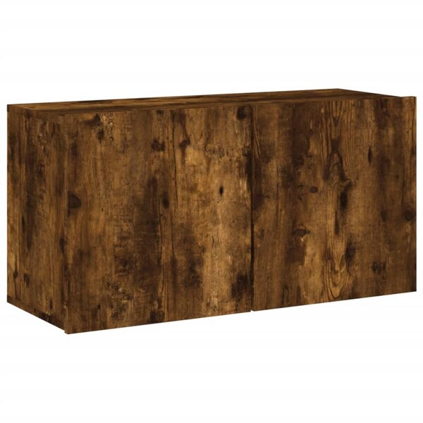 vidaXL Meuble TV mural chêne fumé 80x30x41 cm
