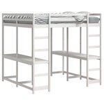 vidaXL Lit superposé et bureau et échelle 140x200cm bois de pin massif