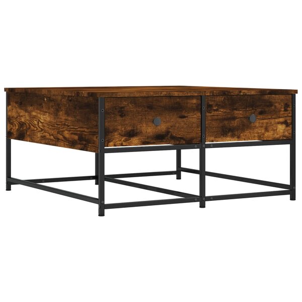 vidaXL Table basse chêne fumé 80x80x40 cm bois d'ingénierie
