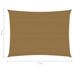 Vidaxl voile d'ombrage 160 g/m² taupe 6x7 m pehd