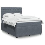 vidaXL Sommier à lattes de lit et matelas Gris foncé 140x200cm Velours