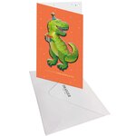 Carte Signature Anniversaire Dinosaure - 11 5 X 17cm - Draeger paris