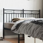 vidaXL Tête de lit métal noir 140 cm