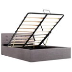 vidaXL Cadre de lit à stockage hydraulique Taupe Tissu 120x200 cm