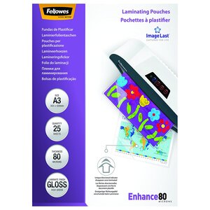 FELLOWES Paquet de 25 pochettes de plastification A3 80 microns 53964 FELLOWES
