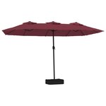 vidaXL Parasol à double tête rouge bordeaux 449x245 cm