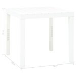 vidaXL Table de jardin avec 2 bancs Plastique Blanc