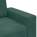 Ensemble de canapé 3 pièces avec coussins en velours vert foncé