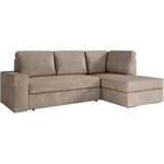 Canapé d'angle droit convertible ARTEMIS 4 places - Velours côtelé greige - 246 x 174 x 96 cm