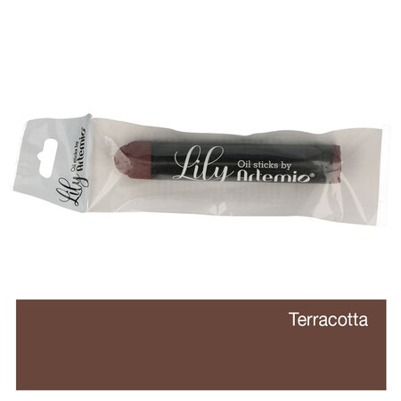 Stick Lily Terracotta - Peinture À L'Huile - 10X1 7 Cm