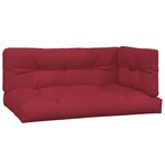 vidaXL Coussins de palette lot de 3 rouge bordeaux tissu