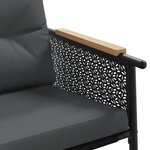 vidaXL Ensemble de meubles de balcon avec coussins 5 Pièces noir acier