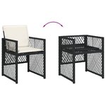 vidaXL Ensemble à manger de jardin 11 Pièces coussins noir résine tressée