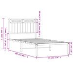 vidaXL Cadre de lit métal sans matelas avec tête de lit noir 90x200 cm