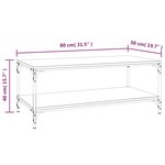 vidaXL Table basse Chêne fumé 80x50x40 cm Bois d'ingénierie