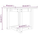 vidaXL Table basse Gris 50x50x45 cm Bois massif de pin