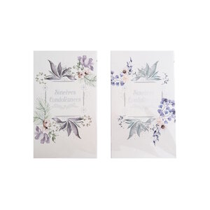 Carte De Voeux - Sincères Condoléances - Fleurs Visuel Aléatoire*