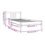 vidaXL Cadre de lit Marron miel Bois massif 90x200 cm