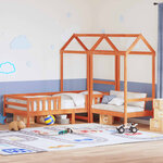 vidaXL Ensemble de lit et de banc avec toit sans matelas 100x200 cm