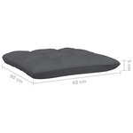 vidaXL Repose-pied de jardin avec coussin anthracite Bois de pin blanc