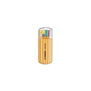 Étui de 20 Stylos-Feutre POINT 88 Pointe Fine 0 4 mm avec attache couleurs assorties x 10 STABILO