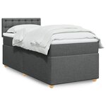 vidaXL Sommier à lattes de lit avec matelas gris foncé simple tissu