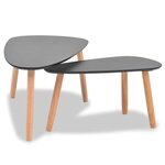 vidaXL Ensemble de tables basses 2 Pièces Bois de pin massif Noir