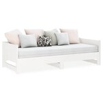 vidaXL Lit coulissant Blanc Bois de pin solide 2x(80x200) cm