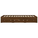 vidaXL Cadre de lit et tiroirs chêne marron 140x190 cm bois ingénierie