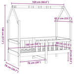 vidaXL Cadre de lit d'enfants forme de maison 80x160cm bois pin massif
